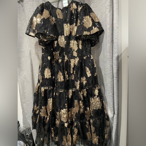 NWT JessaKae Bette black & gold sequined Holiday Dress Size 1X - Picture 2 of 6
